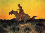 Frederic Remington Against the Sunset painting